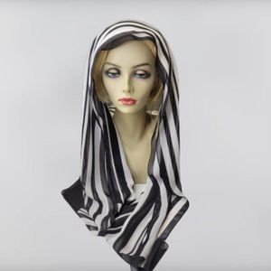 Black and White Stripes Fashion Scarf